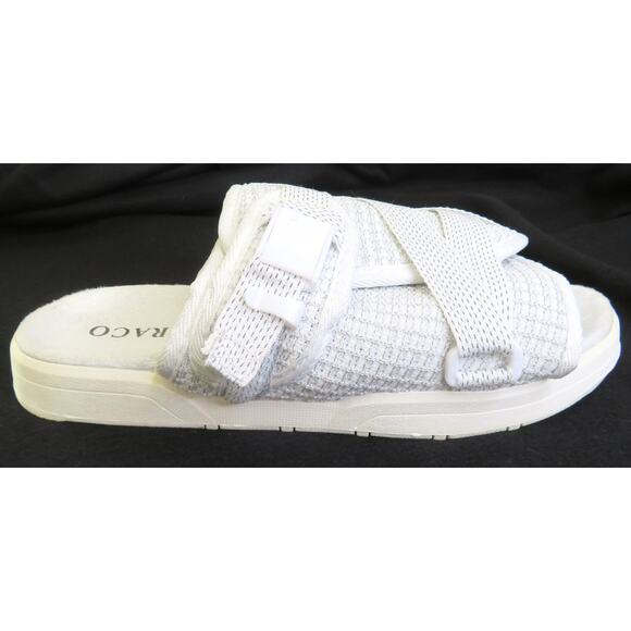 New DRACO Snow White Reflective Men\'s Sandal Slip On Slides Men Sz 9 -10